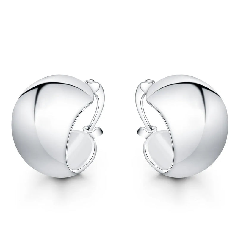 925 Silver Glossy Small Earrings Woman Glamour Jewelry