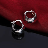 925 Silver Glossy Small Earrings Woman Glamour Jewelry