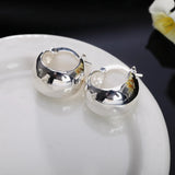 925 Silver Glossy Small Earrings Woman Glamour Jewelry