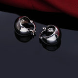 925 Silver Glossy Small Earrings Woman Glamour Jewelry