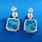 925 Silver Grandmother Green Ribbon Cotton Floss Palaiba Earrings