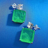 925 Silver Grandmother Green Ribbon Cotton Floss Palaiba Earrings