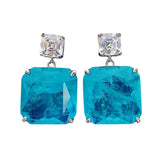 925 Silver Grandmother Green Ribbon Cotton Floss Palaiba Earrings