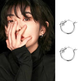 925 Silver Earrings Twisted Ear Buckles CZ Hoop Jewelry