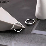 925 Silver Earrings Twisted Ear Buckles CZ Hoop Jewelry