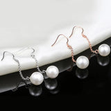 925 Silver Freshwater Pearl Long Earrings Jewelry