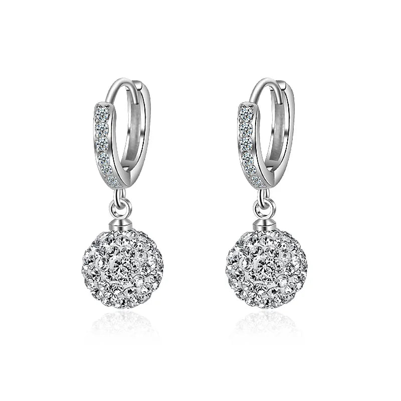 925 Sterling Silver Crystal Earrings for Girls