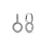 925 Silver Double Ring Interlaced Romantic Earrings