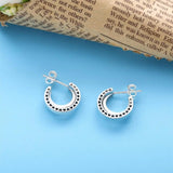 925 Silver Double Ring Interlaced Romantic Earrings