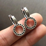 925 Silver Double Ring Interlaced Romantic Earrings
