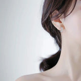 925 Silver Flower Hoop Earrings Female Jewelry Gift