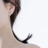 925 Silver Flower Hoop Earrings Female Jewelry Gift