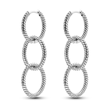 925 Silver Zircon Snake Bone Hoop Earrings DIY Party Wedding