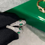 925 Silver Snake Huggie Hoop Earrings Crystal Charm Party Jewelry Gift