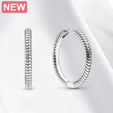 925 Silver Hoop Earrings Geometric Women Asymmetric DIY Jewelry