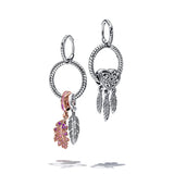 925 Silver Hoop Earrings Geometric Women Asymmetric DIY Jewelry