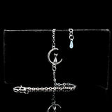 925 Sterling Silver Moon Little Cat Pendant Bracelet