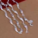 925 Silver Water Drop Chain Jewelry Set for Women