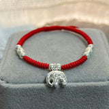 925 Silver Elephant Charm Bracelet Red Thread Bracelet