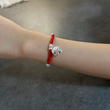 925 Silver Elephant Charm Bracelet Red Thread Bracelet