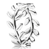 925 Silver Heart Eternity Rope Band Ring Asymmetric Stars Leaves