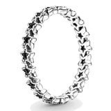 925 Silver Heart Eternity Rope Band Ring Asymmetric Stars Leaves