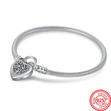 925 Silver Eternity Knot Snake Chain Bracelet DIY Fit Original Charm Women