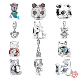 925 Sterling Silver Europe Amulet Bear DIY Bead