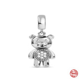 925 Sterling Silver Europe Amulet Bear DIY Bead