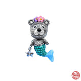 925 Sterling Silver Europe Amulet Bear DIY Bead
