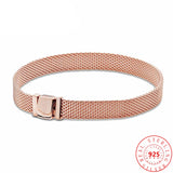 925 Silver Europe Reflexions Mesh Braided Charm Bracelet