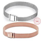 925 Silver Europe Reflexions Mesh Braided Charm Bracelet