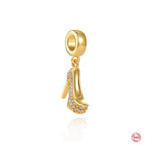 925 Silver Safety Chain Dog Paw High Heel Charm Bracelet Jewelry