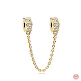 925 Silver Safety Chain Dog Paw High Heel Charm Bracelet Jewelry