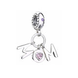 925 Silver Family Forever High Heel Charm Bead Bracelet DIY Gift