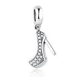 925 Silver Family Forever High Heel Charm Bead Bracelet DIY Gift