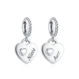925 Sterling Silver Family Tree Mother Daughter Pendant Dangle Beads
