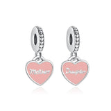 925 Sterling Silver Family Tree Mother Daughter Pendant Dangle Beads