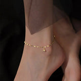 925 Silver Anklet Stars Moon/Heart/Beads Pendant Double Layer Chain Anklet