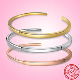 925 Silver Bangle Classic Rose Open I-D Bangle Fit Pandora