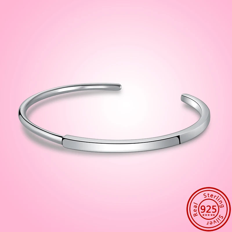 925 Silver Bangle Classic Rose Open I-D Bangle Fit Pandora