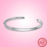 925 Silver Bangle Classic Rose Open I-D Bangle Fit Pandora