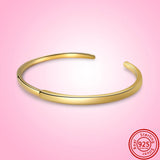 925 Silver Bangle Classic Rose Open I-D Bangle Fit Pandora