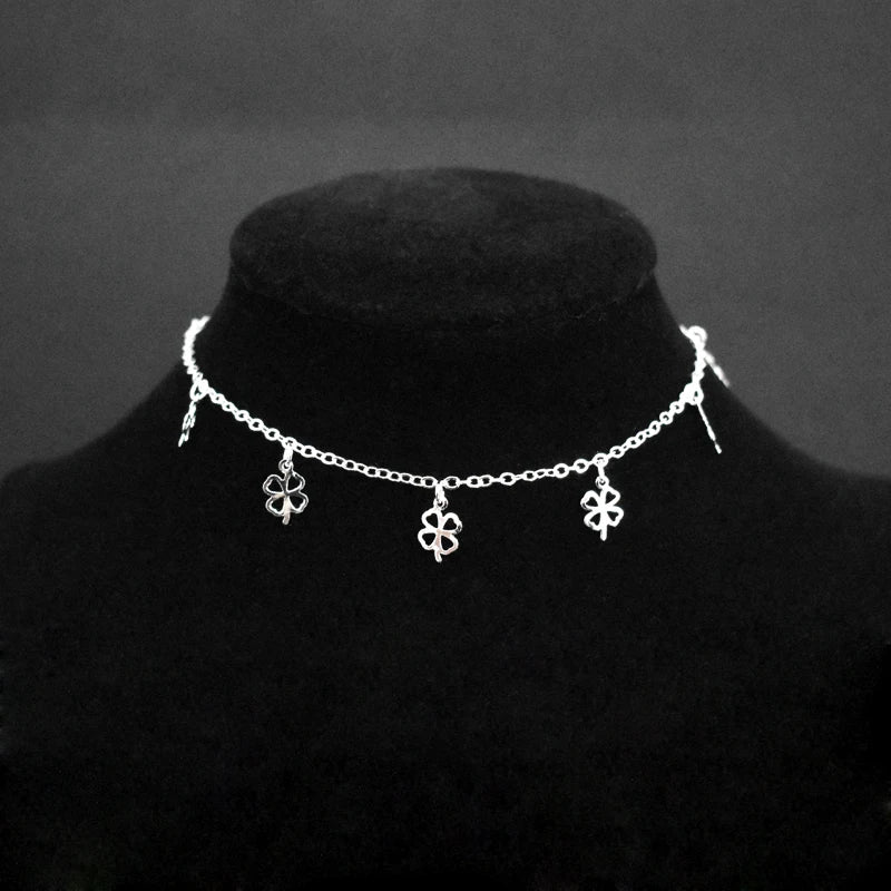 925 Silver Lucky Clover&Three Leaf Anklets Bohemia Beach Foot Chain Bracelet