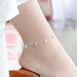 925 Silver Lucky Clover&Three Leaf Anklets Bohemia Beach Foot Chain Bracelet