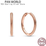 925 Sterling Silver Double Ring Women's Pan Earrings
