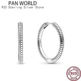 925 Sterling Silver Double Ring Women's Pan Earrings
