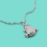 925 Silver Frog Pendant Charm Necklace for Women