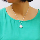 925 Silver Frog Pendant Charm Necklace for Women