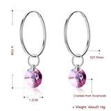 925 Silver Crystal Hoop Earrings for Women - Anniversary Jewelry